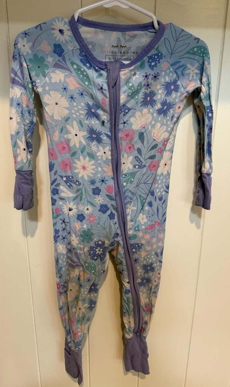 Little Sleepies Midnight Meadow Bamboo Zippy Footie Pajamas Size 6-12 Months